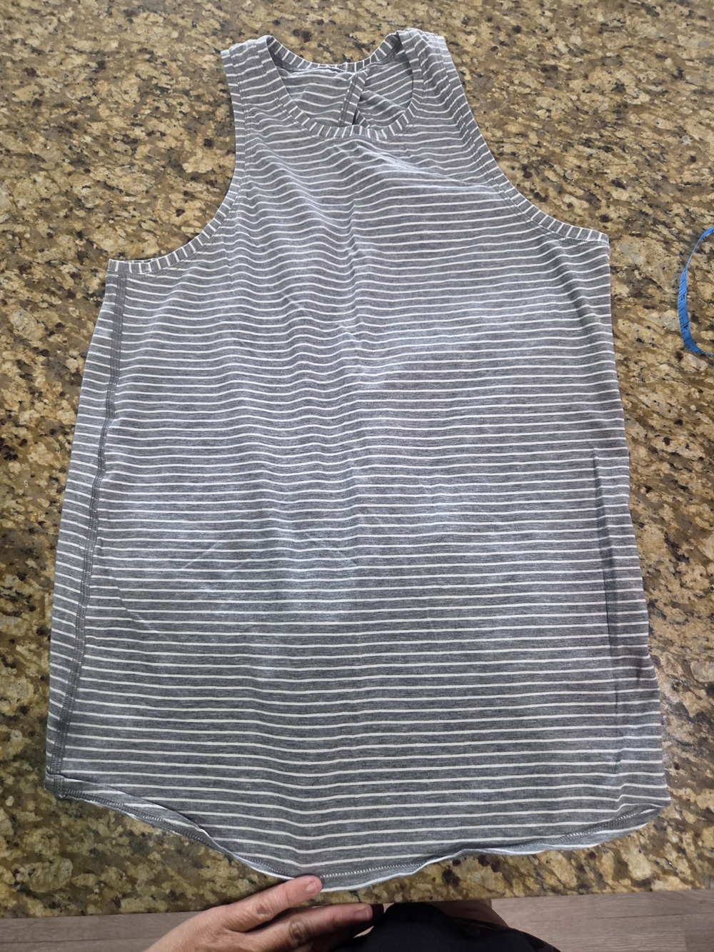 lululemon athletica Gray and White Striped All Tied Up Tank